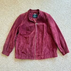 Dennis by Dennis Basso Women’s Genuine Suede Leather Maroon Red Jacket Size 1X
